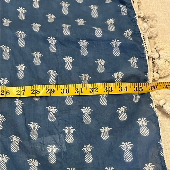 Z&L Coverup Women’s S/M Blue Pineapple Print Swim Bohemian Beach Resort Kaftan - Picture 9 of 14